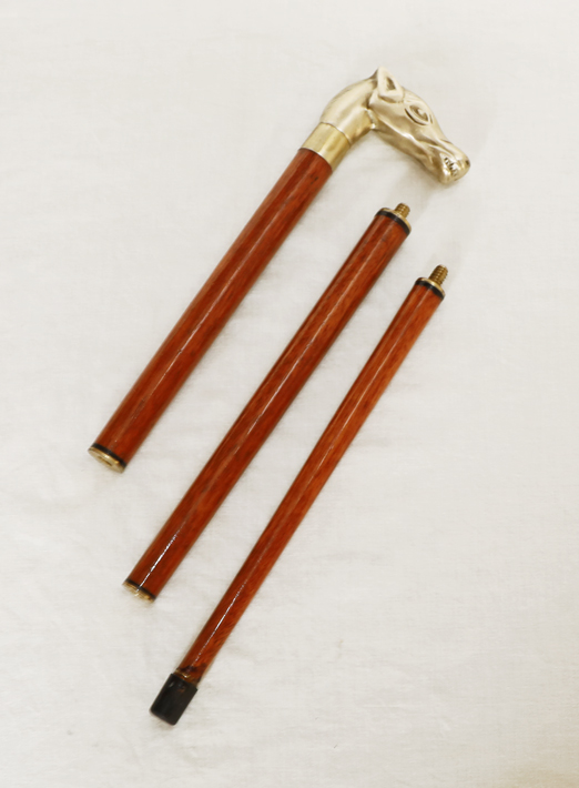 Vintage Gehstock nostalgischer Spazierstock Wanderstock Pferdekopf