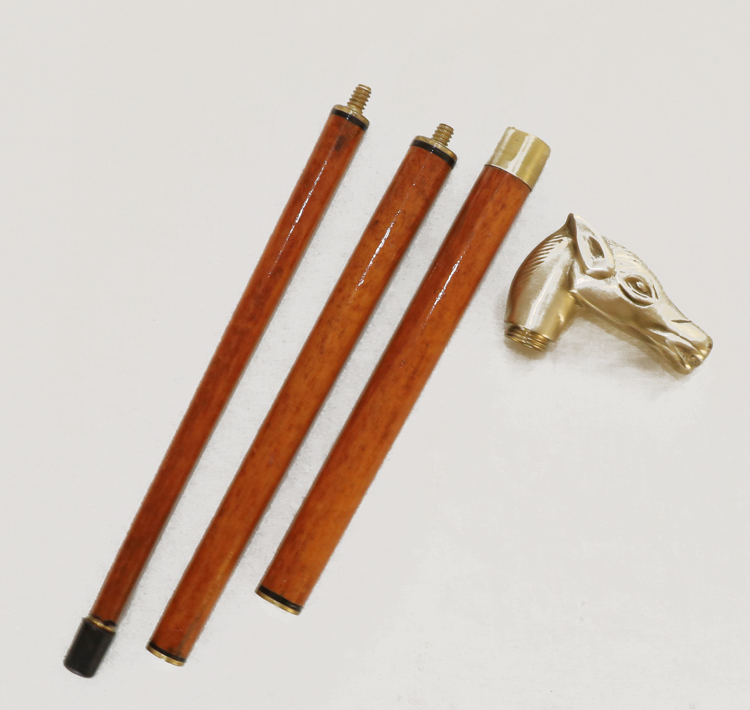 Vintage Gehstock nostalgischer Spazierstock Wanderstock Pferdekopf