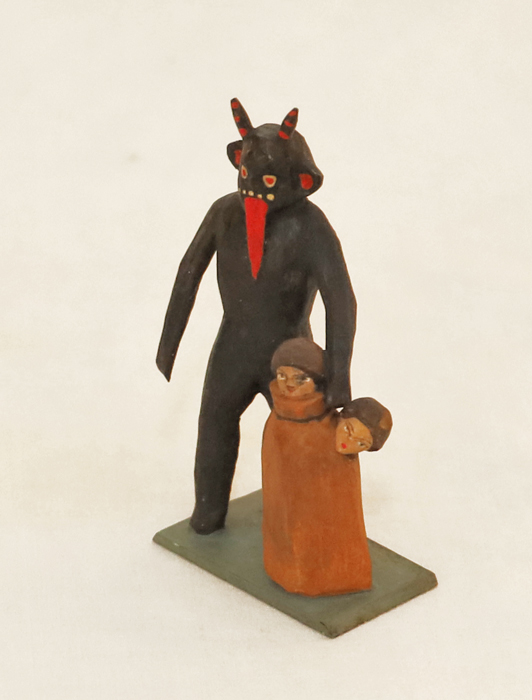 Krampus Teufel geschnitzte Holzfigur Grulich
