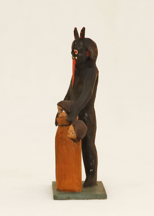 Krampus Teufel geschnitzte Holzfigur Grulich