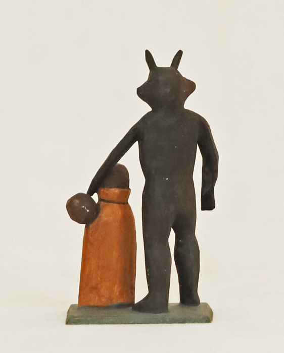 Krampus Teufel geschnitzte Holzfigur Grulich