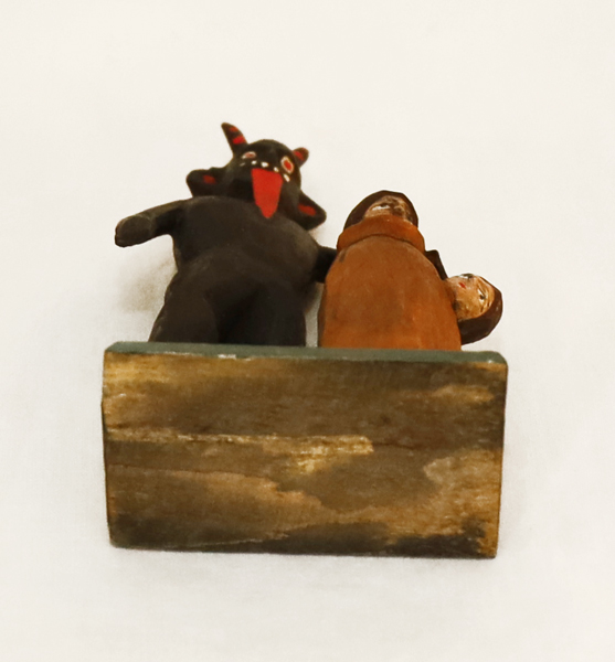 Krampus Teufel geschnitzte Holzfigur Grulich