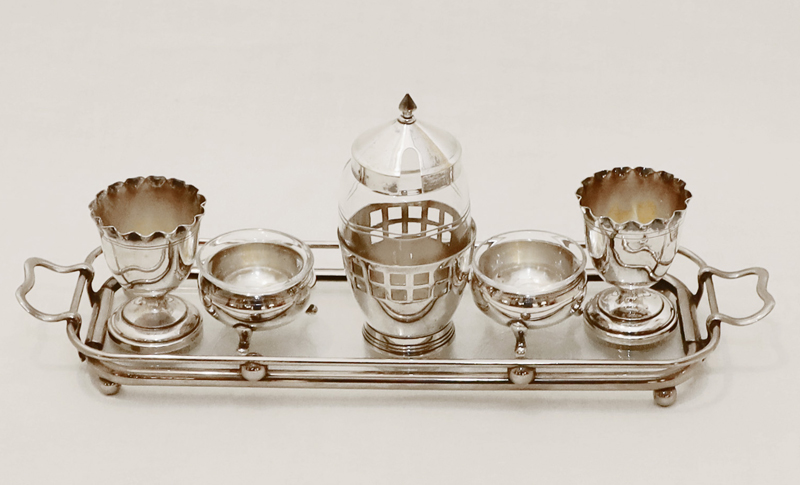 Argentor Wien Jugendstil Menage Eierbecher Salieren