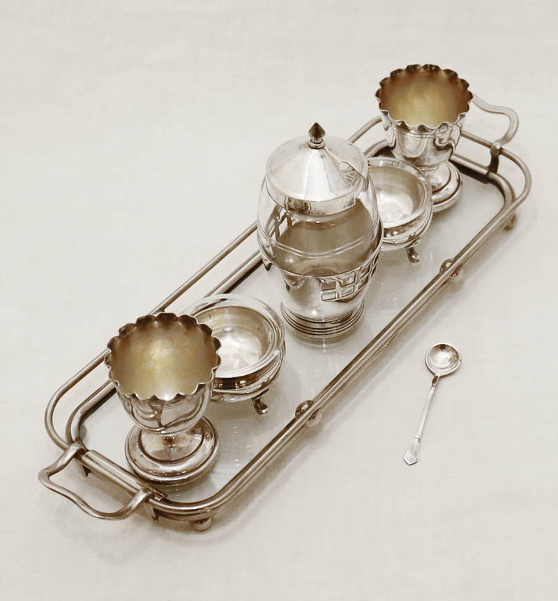 Argentor Wien Jugendstil Menage Eierbecher Salieren