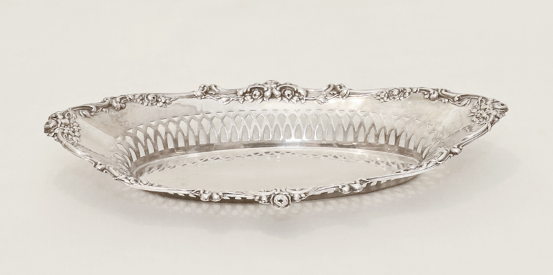 Jugendstil Schale Messing versilbert