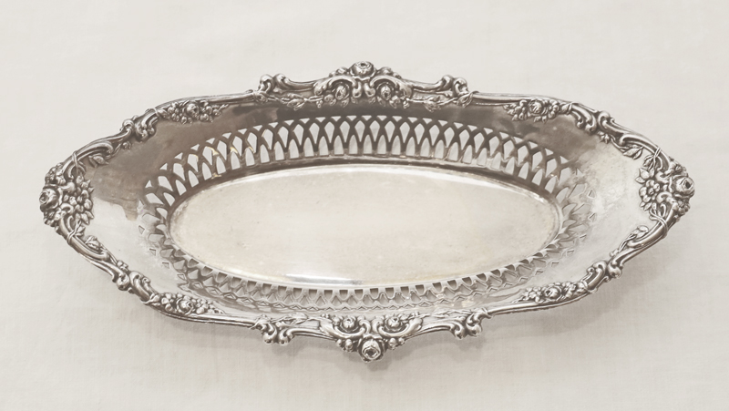 Jugendstil Schale Messing versilbert