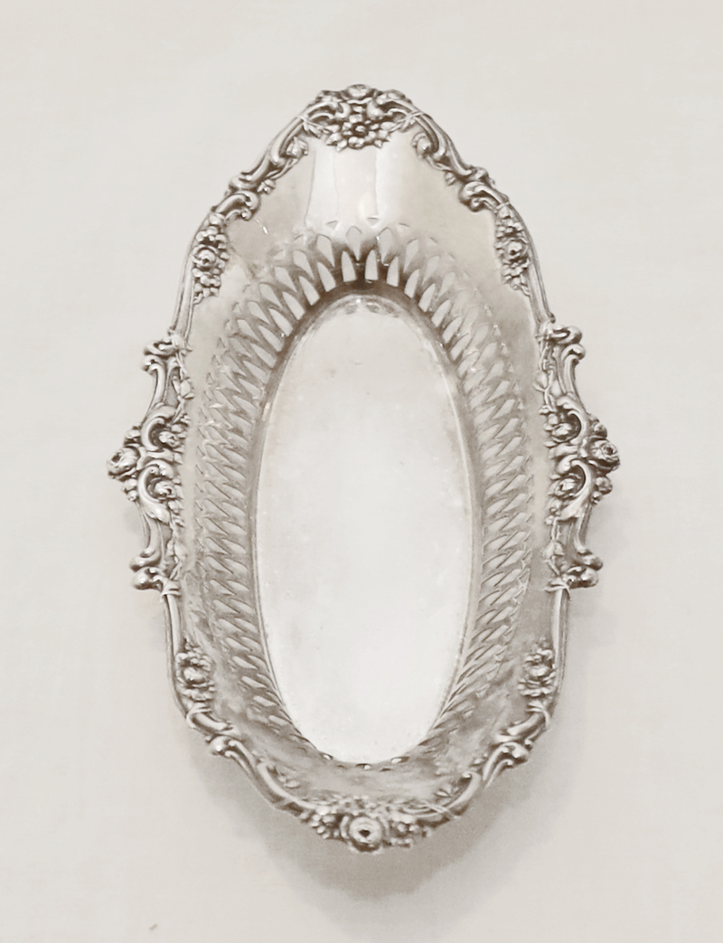 Jugendstil Schale Messing versilbert