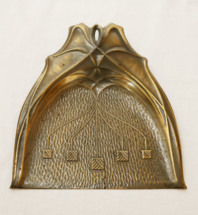 Antike Jugendstil Tischkehrgarnitur Messing Schaufel Handbesen