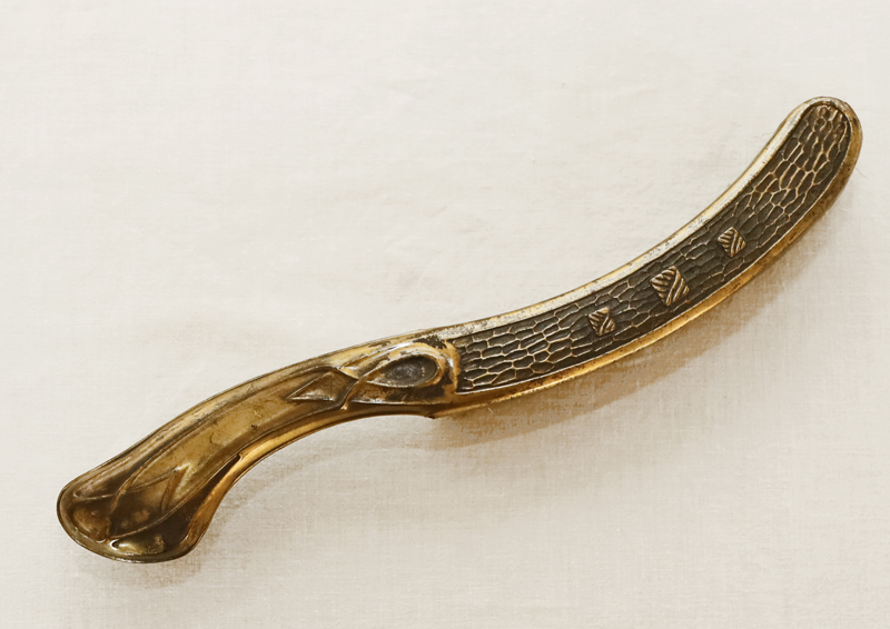 Antike Jugendstil Tischkehrgarnitur Messing Schaufel Handbesen