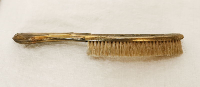 Antike Jugendstil Tischkehrgarnitur Messing Schaufel Handbesen