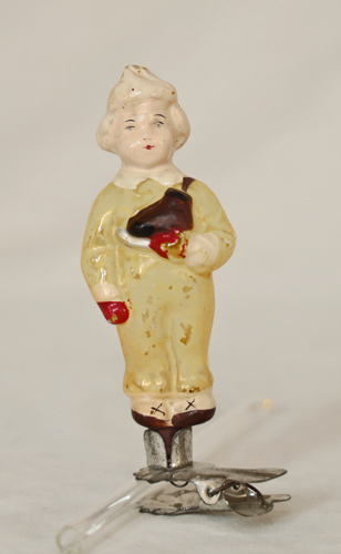 Nostalgischer Alter Christbaumschmuck Schlittschuhmaedchen