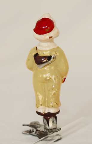 Nostalgischer Alter Christbaumschmuck Schlittschuhmaedchen