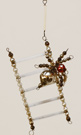 Alter Gablonzer Glasperlenschmuck Spinne auf Leiter