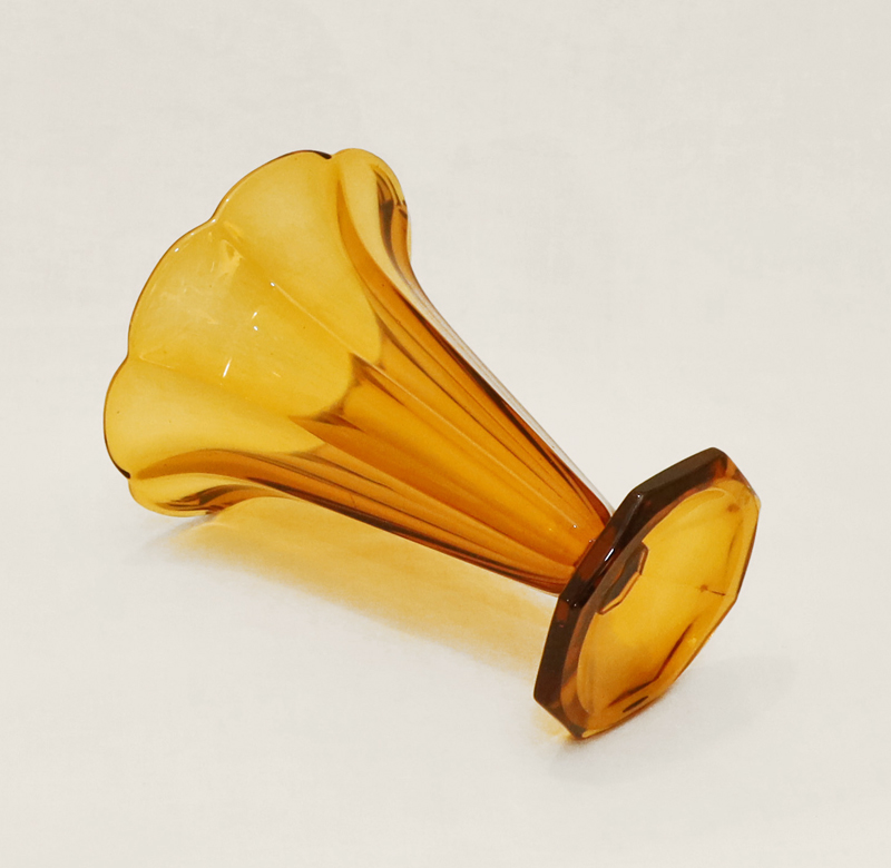 Bernsteinfarbige Art Deco Glasvase Blumenvase