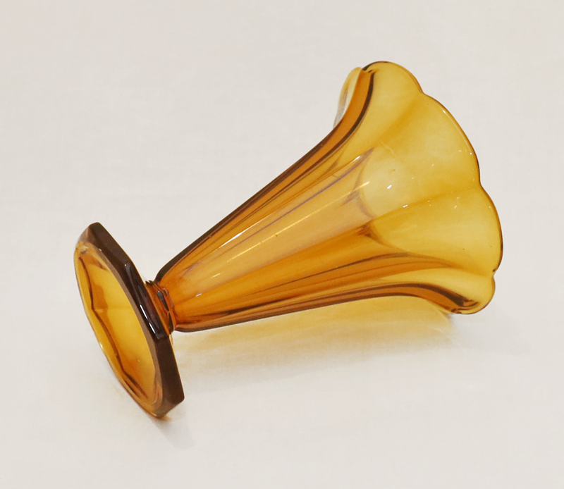 Bernsteinfarbige Art Deco Glasvase Blumenvase