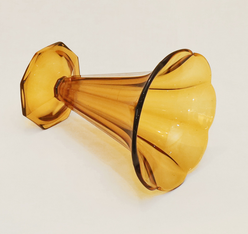 Bernsteinfarbige Art Deco Glasvase Blumenvase
