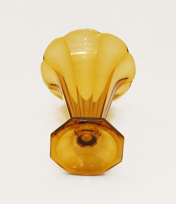 Bernsteinfarbige Art Deco Glasvase Blumenvase