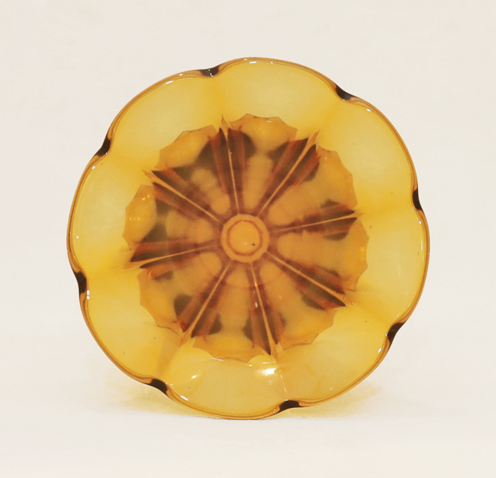 Bernsteinfarbige Art Deco Glasvase Blumenvase