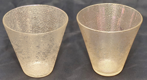 Paar Art Deco Glasvasen Goldflitter irisierend