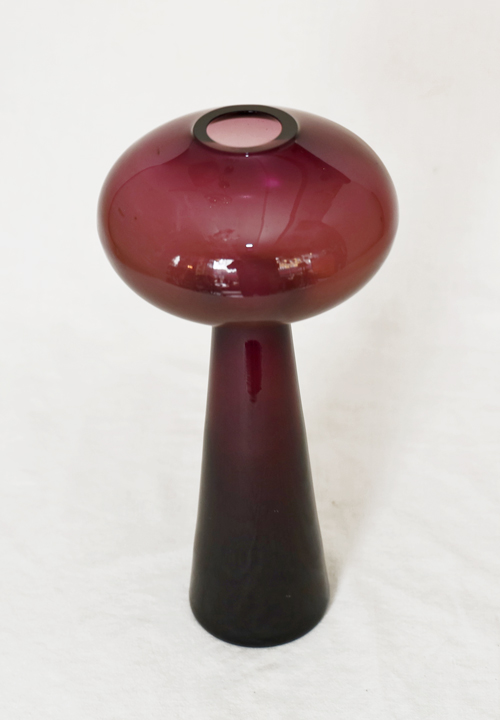 Vintage Glas Design Blumevase Lauscha violett