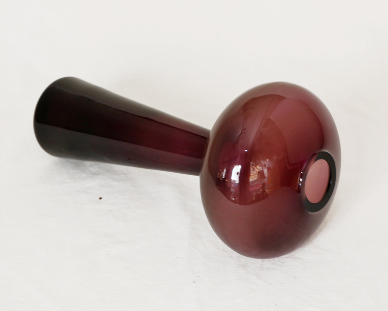 Vintage Glas Design Blumevase Lauscha violett