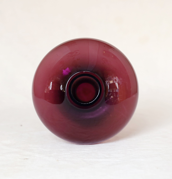 Vintage Glas Design Blumevase Lauscha violett