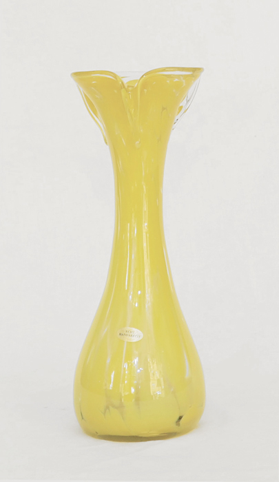 Glasvase Blumenvase Handarbeit gelb