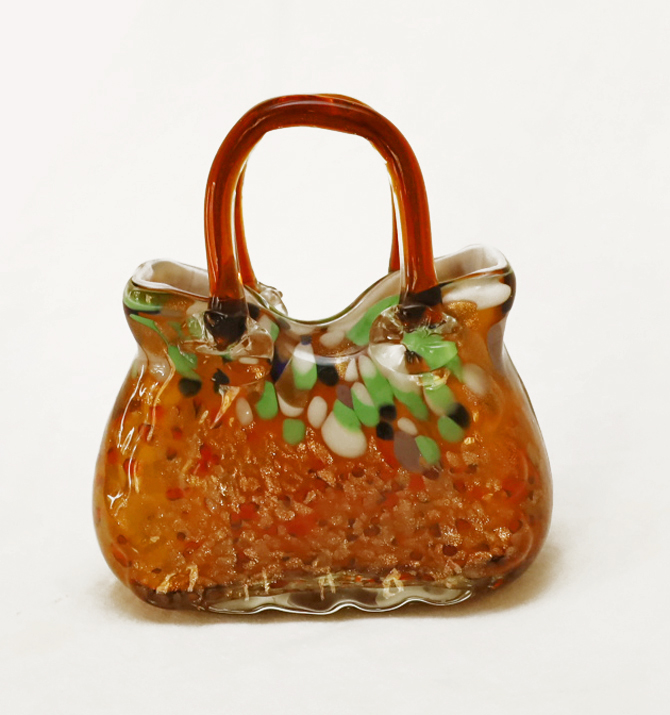 Murano Glasvase Blumenvase Glas Handtasche