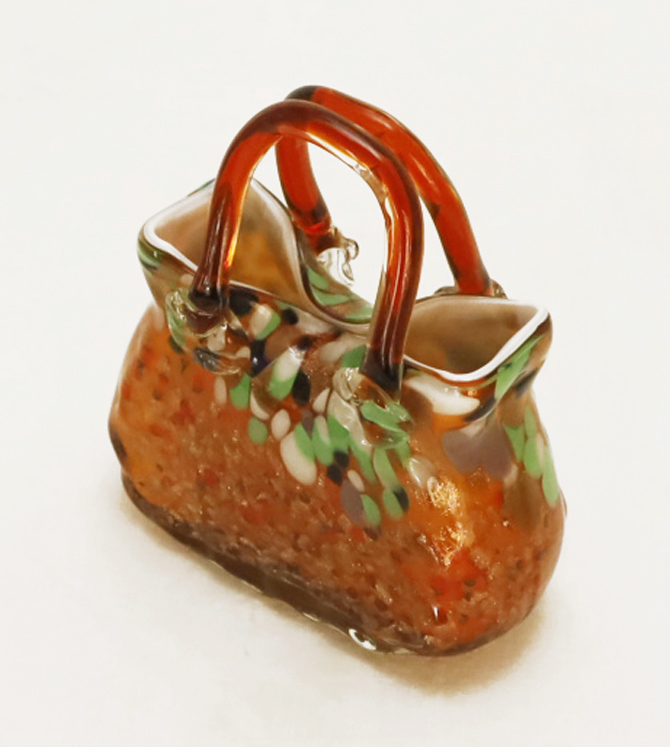 Murano Glasvase Blumenvase Glas Handtasche