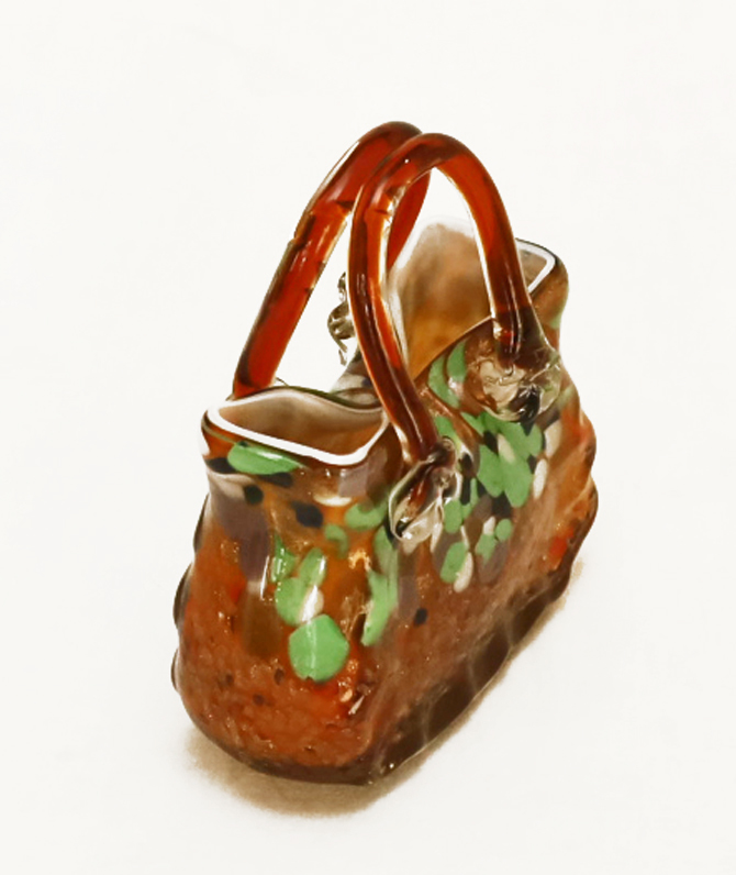 Murano Glasvase Blumenvase Glas Handtasche