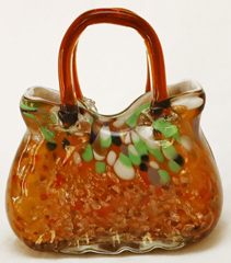 Murano Glasvase Blumenvase Glas Handtasche