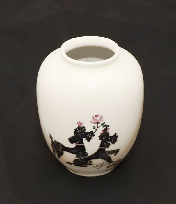 Rosenthal Porzellan Vase Blumenvase Pudel Rosen