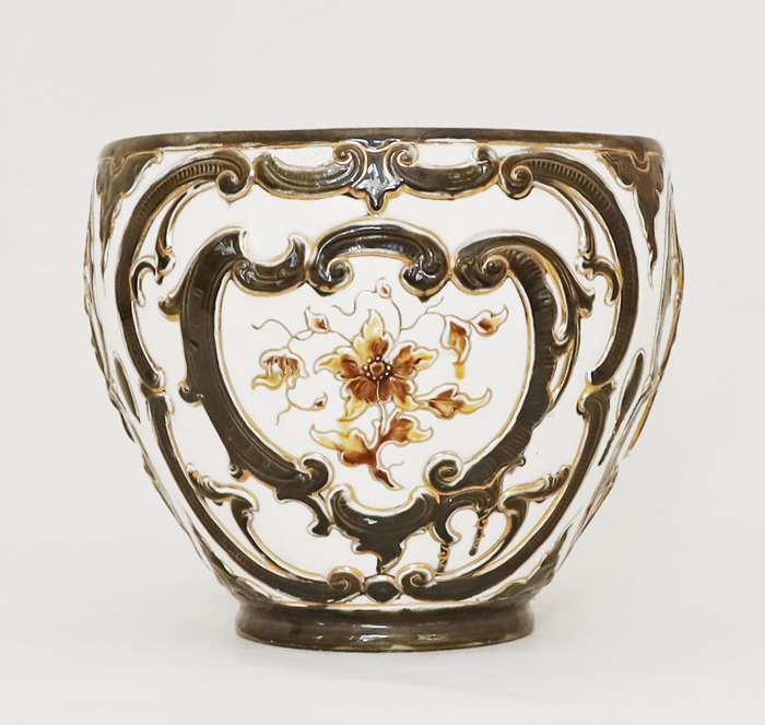 Jugendstil Cachepot Julius Dressler Keramikübertopf Blumentopf