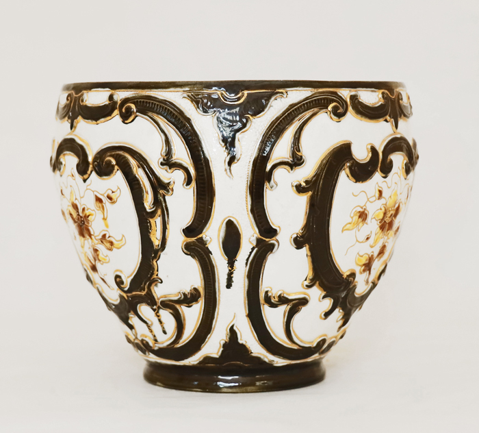 Jugendstil Cachepot Julius Dressler Keramikübertopf Blumentopf