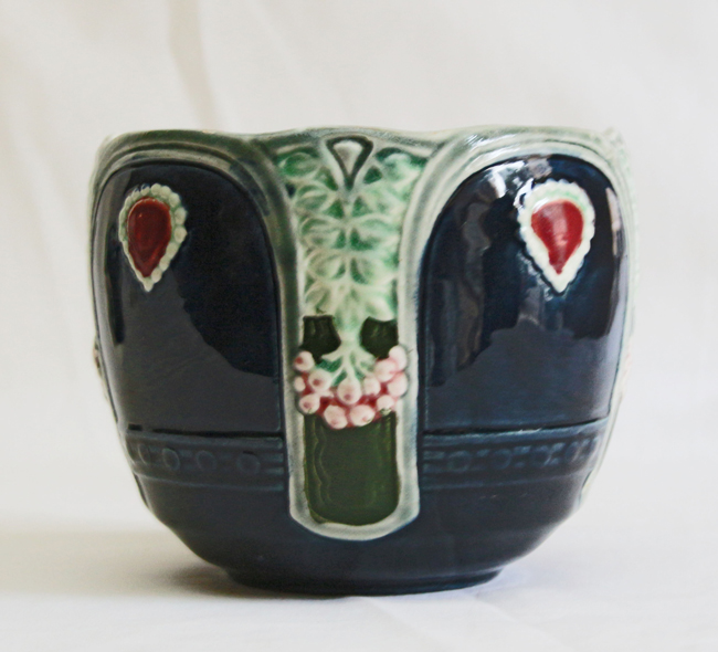 Paar Keramik Blumenuebertoepfe Jugendstil Cachepot