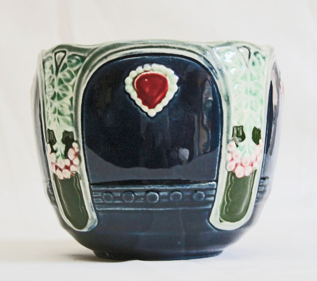Paar Keramik Blumenuebertoepfe Jugendstil Cachepot