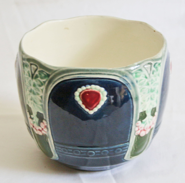 Paar Keramik Blumenuebertoepfe Jugendstil Cachepot