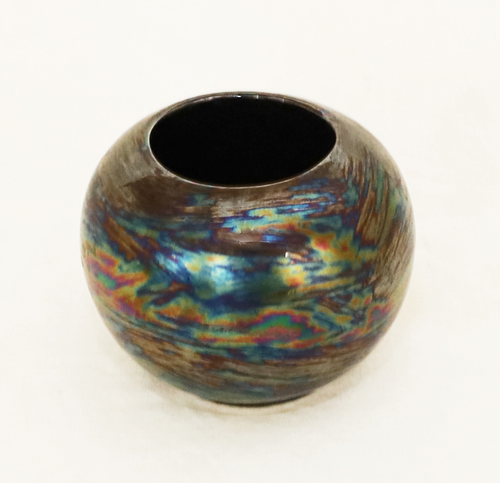 Irisierende Keramik Blumen Vase