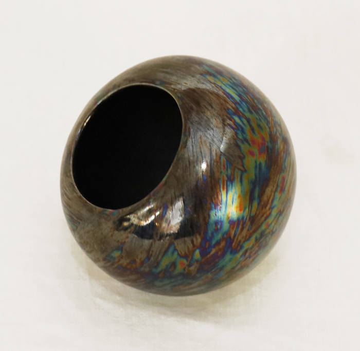 Irisierende Keramik Blumen Vase