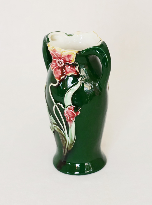 Eichwald Jugendstil Keramilk Blumenvase Henkelvase