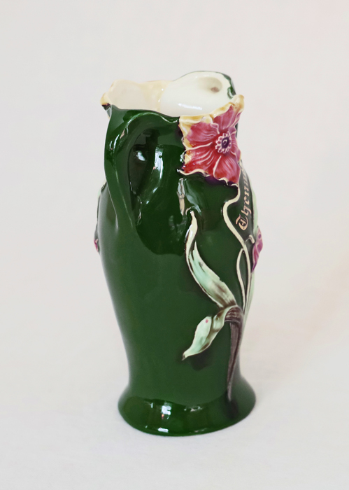 Eichwald Jugendstil Keramilk Blumenvase Henkelvase