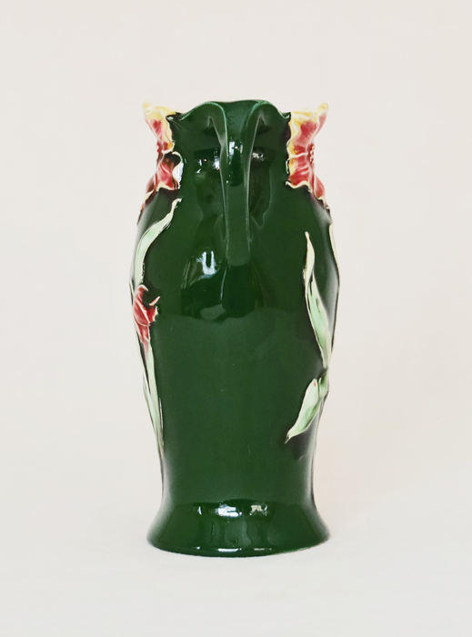 Eichwald Jugendstil Keramilk Blumenvase Henkelvase
