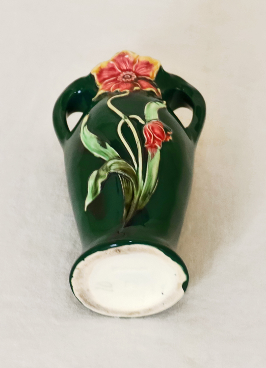 Eichwald Jugendstil Keramilk Blumenvase Henkelvase