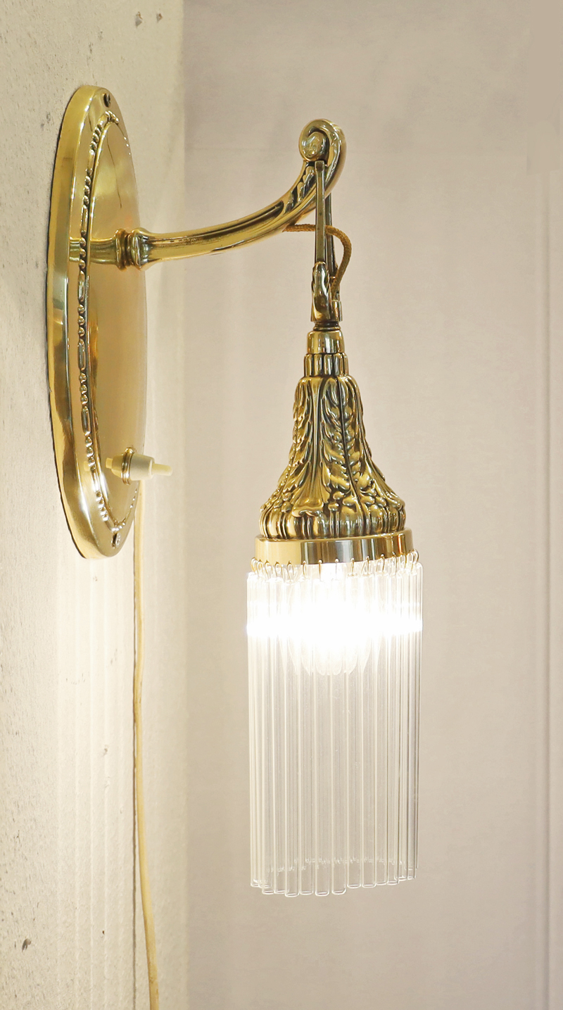 Jugendstil Wandarm Amplique Wandlampe Messing Lampe