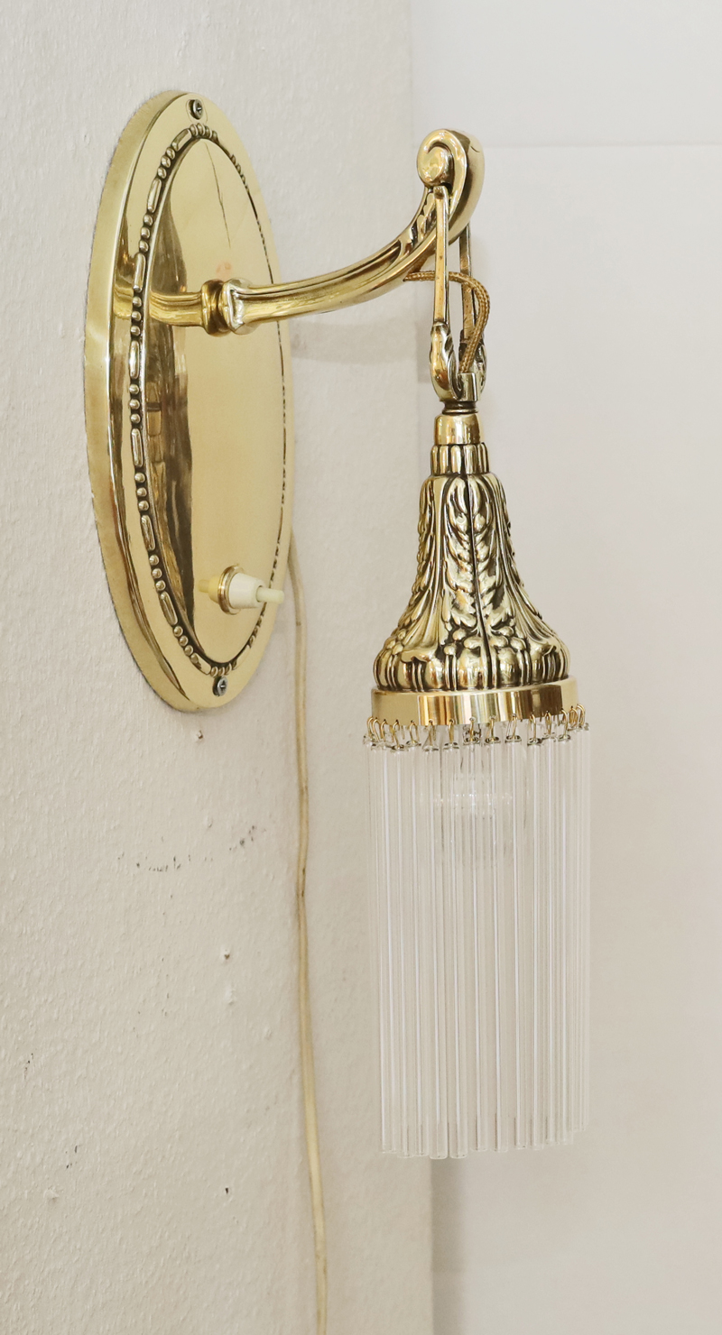 Jugendstil Wandarm Amplique Wandlampe Messing Lampe