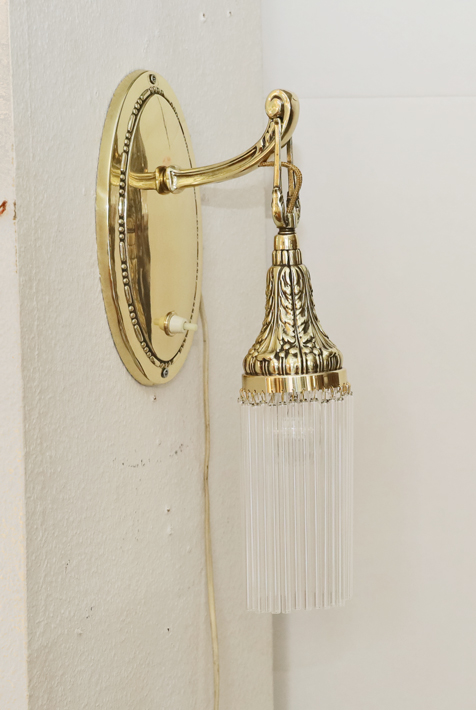 Jugendstil Wandarm Amplique Wandlampe Messing Lampe