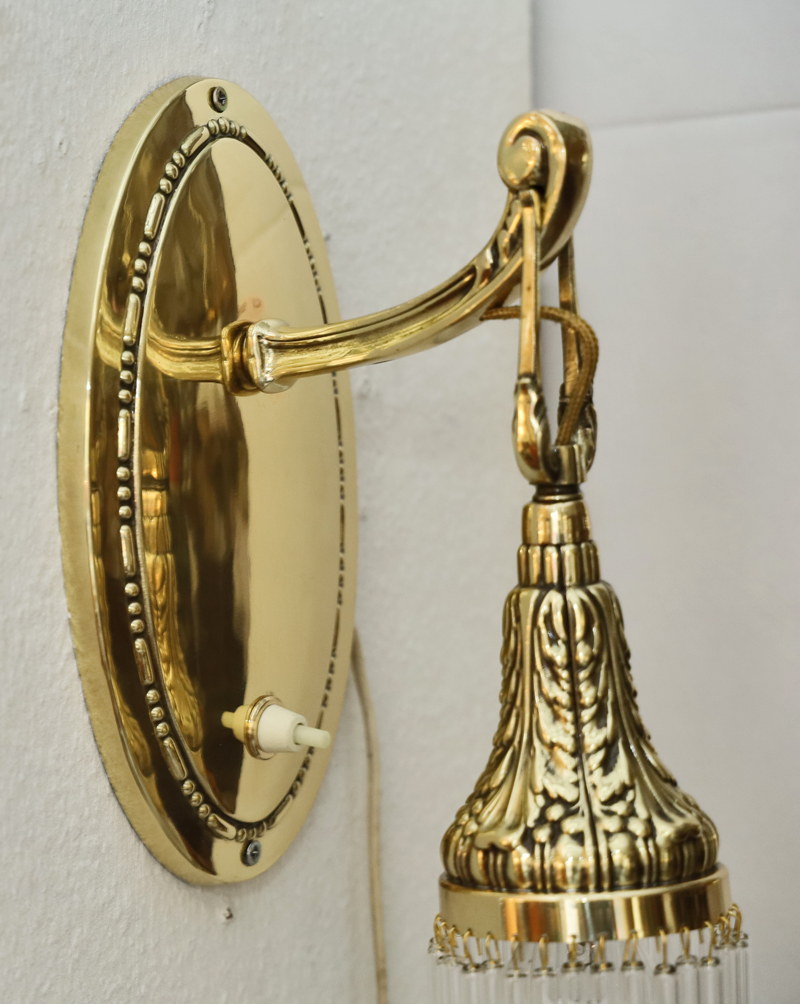 Jugendstil Wandarm Amplique Wandlampe Messing Lampe